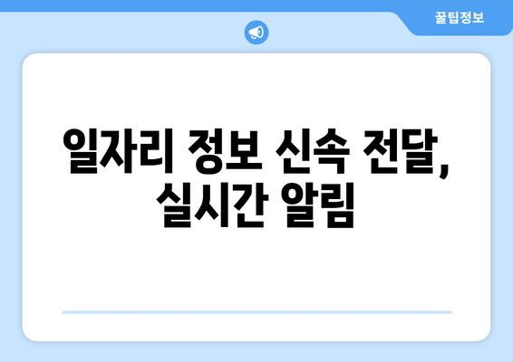 일자리 정보 신속 전달, 실시간 알림