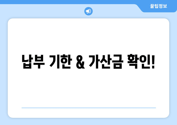 납부 기한 & 가산금 확인!