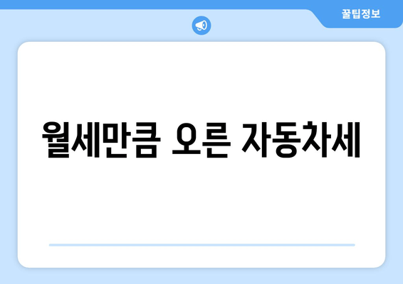 월세만큼 오른 자동차세