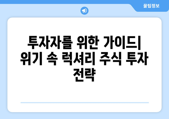 주식 기록 | 위기에 처한 럭셔리 브랜드 심층 분석| 투자 전략과 미래 전망 | 주식, 럭셔리, 투자, 위기