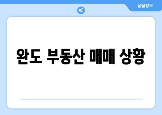 완도 부동산 매매 상황