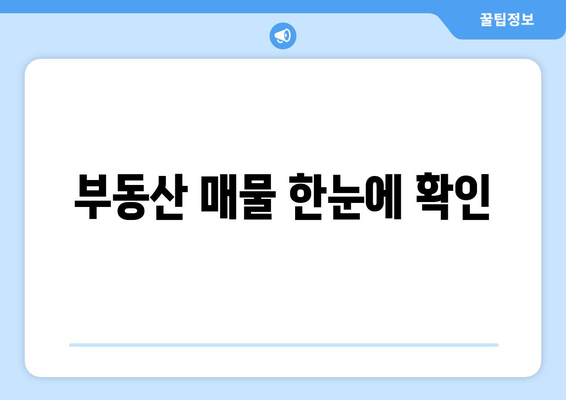 부동산 매물 한눈에 확인