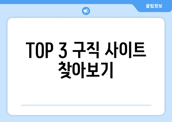 TOP 3 구직 사이트 찾아보기