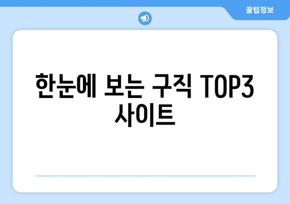 한눈에 보는 구직 TOP3 사이트
