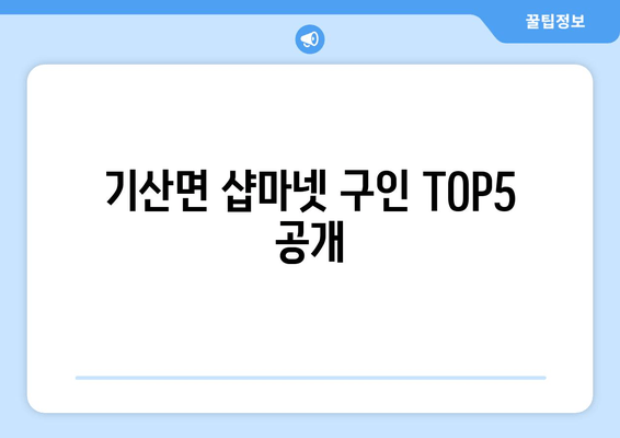 기산면 샵마넷 구인 TOP5 공개