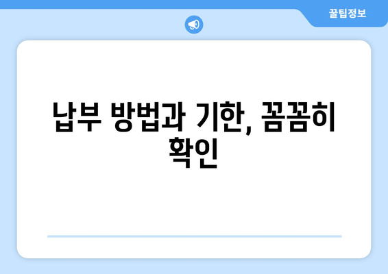 납부 방법과 기한, 꼼꼼히 확인