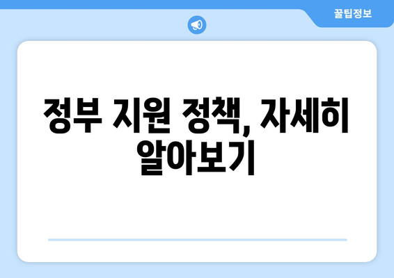 정부 지원 정책, 자세히 알아보기