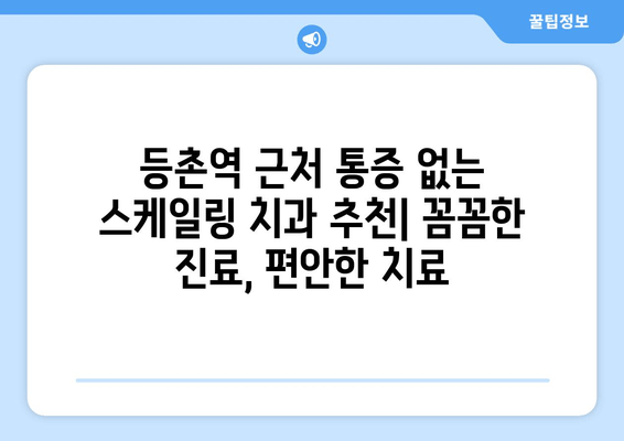 등촌역 근처 통증 없는 스케일링 치과 추천 | 꼼꼼한 진료, 편안한 치료