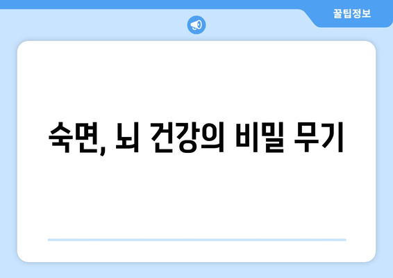 수면의 힘으로 노화된 마음을 날카롭게 하는 7가지 방법 | 숙면, 뇌 건강, 집중력, 기억력