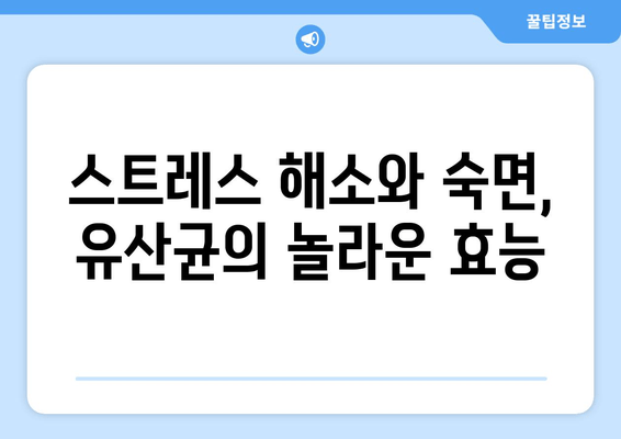 스트레스와 수면, 유산균이 해결책? 😴 | 수면 개선, 스트레스 완화, 유산균 효능, 건강 정보