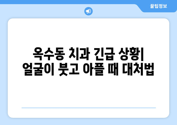 옥수동 근처 치과 긴급 상황| 얼굴이 붓고 아플 때 어떻게 해야 할까요? | 옥수동 치과, 응급 치료, 갑작스러운 통증