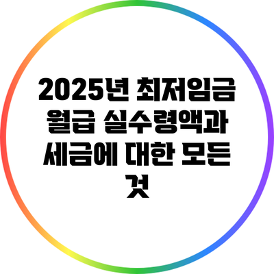 2025년 최저임금: 월급 실수령액과 세금에 대한 모든 것