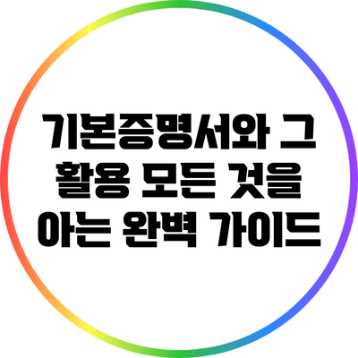 기본증명서와 그 활용: 모든 것을 아는 완벽 가이드