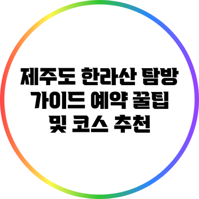 제주도 한라산 탐방 가이드: 예약 꿀팁 및 코스 추천