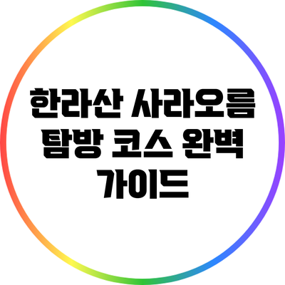 한라산 사라오름 탐방 코스 완벽 가이드