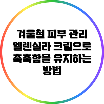 겨울철 피부 관리: 엘렌실라 크림으로 촉촉함을 유지하는 방법