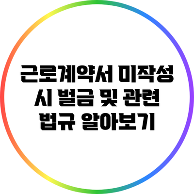 근로계약서 미작성 시 벌금 및 관련 법규 알아보기