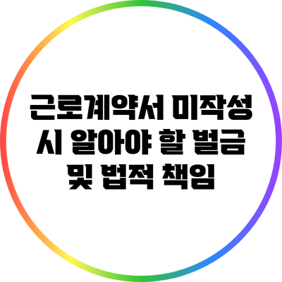 근로계약서 미작성 시 알아야 할 벌금 및 법적 책임