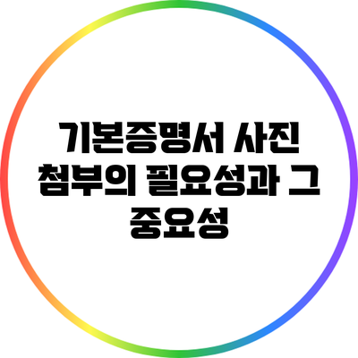 기본증명서 사진 첨부의 필요성과 그 중요성