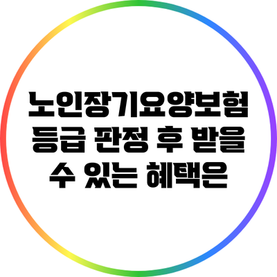 노인장기요양보험 등급 판정 후 받을 수 있는 혜택은?