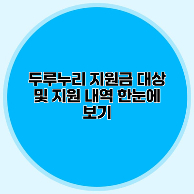 두루누리 지원금 대상 및 지원 내역 한눈에 보기