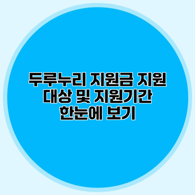 두루누리 지원금 지원 대상 및 지원기간 한눈에 보기