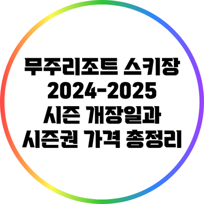 무주리조트 스키장 2024-2025 시즌 개장일과 시즌권 가격 총정리