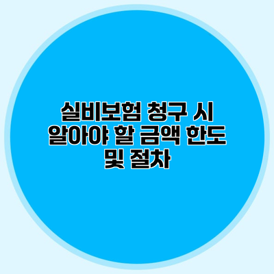 실비보험 청구 시 알아야 할 금액 한도 및 절차