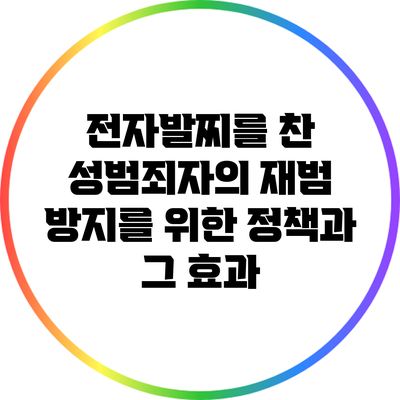 전자발찌를 찬 성범죄자의 재범 방지를 위한 정책과 그 효과