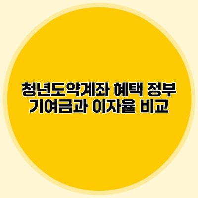 청년도약계좌 혜택 정부 기여금과 이자율 비교