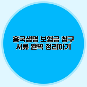 흥국생명 보험금 청구 서류 완벽 정리하기