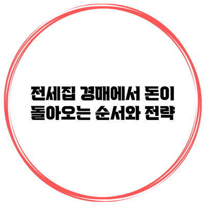 전세집 경매에서 돈이 돌아오는 순서와 전략