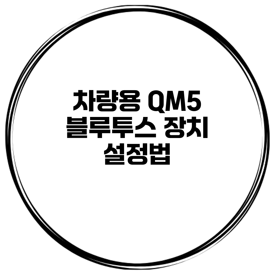 차량용 QM5 블루투스 장치 설정법